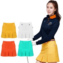 Vestido curto golf cor sólida, roupa esportiva 4 cores d0670 2024 - compre barato