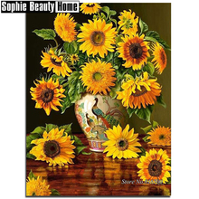 Full Square/Round Drill 5D DIY Diamond Painting Sunflowers In Vase Diamond Embroidery Cross Stitch Mosaic Wall Decor Gift 187223 2024 - buy cheap