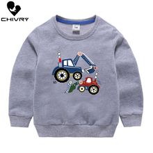 Детская толстовка-худи для мальчиков и девочек, детский Хлопковый пуловер с мультяшным принтом, топы, Повседневная осенняя одежда для маленьких мальчиков 2024 - купить недорого