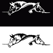 Dewtreetali Hot Sale Creative Two Horses Graphical Car Sticker And Decal Funny Animal Car Styling Black/White 2024 - buy cheap
