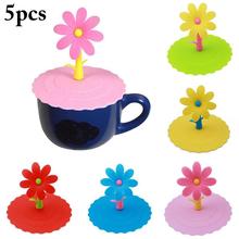 5pcs Cute Anti-dust Silicone Glass Cup Cover Coffee Mug Suction Heat Resistant Reusable Kitchen Seal Lid Cap Silicone Cup Lid 2024 - buy cheap