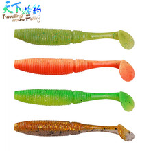 Iscas macias de pesca em forma de t tail, iscas artificiais em silicone para pesca, isca de pesca de carpa, equipamento de pesca, 4 tamanhos, 5.5g 2024 - compre barato