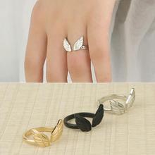 Anel forma de asa de anjo feminino, joia ajustável com punho aberto para dedo na moda 2024 - compre barato