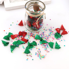 Confeti redondo para árbol de Navidad, lentejuelas de colores combinados, rojo y verde, 15g, decoración para el hogar, regalo de Navidad 2024 - compra barato