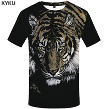 Kyku tigre t camisa dos homens 3d camiseta engraçado t camisas preto animal impresso tshirt punk rock roupas anime rei gótico dos homens roupas 2024 - compre barato