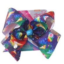 8" jojo Bows Galaxy Hair Clip Cartoon Star Hair Grips Handmade Ribbon Fashion Hair Accessories for Girls 2024 - buy cheap