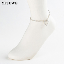 Yfjewe-tornozeleira feminina, moda verão, praia, coração, pingente, linha, sandália, bijuterias para pé, a008 2024 - compre barato