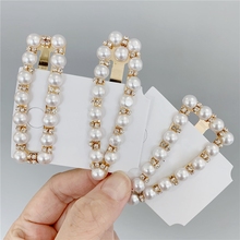 Fashion Rhinestone Pearl Hairpins Girls Triangle Shaped Barrettes Hair Pins Clips BB Crystal Headwear Jewelry Hair Accessories 2024 - buy cheap