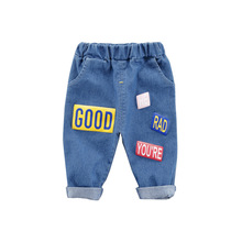 Baby Girl Jeans Long Pants Fashion Clothes Patch Cotton Denim Trouser Spring Clothing Teen Girl Casual Jeans 2024 - buy cheap