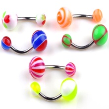 10Pcs/lot Wholesale Jewelry 316L Stainless Steel Belly Button Rings Belly Piercings Navel Resin Body Jewelry Color Random 2024 - buy cheap