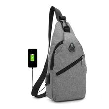 Men USB Charging Shoulder Crossbody Bag Nylon Chest Pack USB Charge Sport Business Chest Pack Repellent Anti-theft Package 2024 - buy cheap