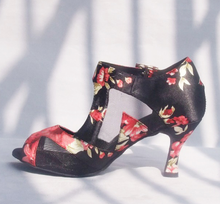 New Ladies Flower Black Satin Mesh Ballroom Latin Samba Salsa Ceroc Tango Dance Shoes All Size 2024 - buy cheap