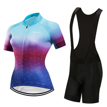 Manga curta conjunto camisa de ciclismo 2022 das mulheres mtb maillot bicicleta kit roupas esportes ao ar livre terno bicicleta estrada roupas vestir roupa 2024 - compre barato