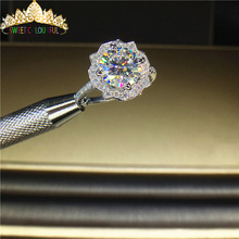 Anillo de diamante de moissanita de oro 100%, 18K, 750Au, color D, VVS con certificado nacional MO-001012 2024 - compra barato