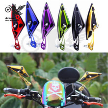 colorful scooter parts 8MM 10MM screw universal motorbike mirrors triangle Pitbike motorcycle rearview mirror moto accessories 2024 - buy cheap