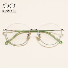 KESMALL Half Rim Metal Optical Glasses Frames 2018 New Myopia Reading Glasses Frame Women Men Half Eyeglasses Frames YJ1102 2024 - buy cheap