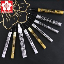 1pc Sakura Permanent Paint Marker 0.7/1/2mm Waterproof Mark Tires CD Glass Painting Office Stationery Gold Silver White Oily Pen 2024 - buy cheap