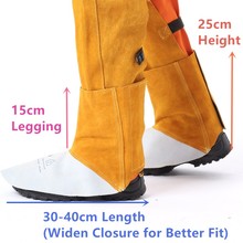 Cowhide Leather Welding Gaiter Welding Spats Flame Heat Abrasion Resistant Working Shoe Cover Protector Welding Spats 2024 - buy cheap