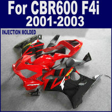 Комплект обтекателей под заказ для мотоцикла Honda 2001 2002 2003 CBR 600 F4i 01 02 03 cbr600f4i, красно-черный обтекатель 2024 - купить недорого