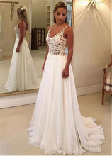 Fantastic V-neck Neckline A-line Wedding Dresses With Lace Appliques See Through Open Back Bridal Dress vestido de festa curto 2024 - buy cheap