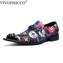 VIVODSICCO Fashion Classic Leather shoes Men Dress Shoe Pointed Oxfords Shoes For Men Slip On Designer Luxury Men Formal Shoes 2024 - buy cheap