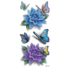 3D Colorful Butterfly Waterproof Body Art Sleeve DIY Stickers Glitter Temporary Tattoos Art Decal Flying Butterfly Rose Flower 2024 - buy cheap