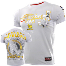 VSZAP Fight MUAY THAI Shirts Gold Combat Short Sleeve T-shirt Broadcasting Sanda Fitness Training Clothes Gym Workout Jersey 2024 - buy cheap