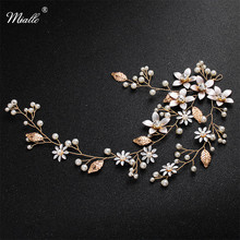 Miallo-tocado de flores hecho a mano para mujer, diademas de perlas de boda, joyería nupcial, accesorios para el cabello, peinado 2024 - compra barato