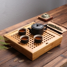 PINNY Natural Bamboo Tea Tray Chinese Kung Fu Tea Ceremony Table Hand Made Tea Sets Teapot Crafts Tray Environment 2024 - buy cheap