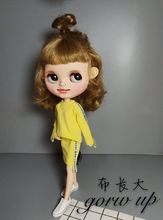 New Fashion Yellow/Green Long Sleeve Hoodie+Skirt for ob24, Azone S, Barbies, Blyth Shirt Doll Clothing for 1/6 doll accessories 2024 - buy cheap