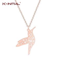 Kinitial Hummingbird Necklace Women Gold Animal Choker Jewelry Flying Bird Pendant Necklaces 18 '' Chain Drop Shipping 2024 - buy cheap