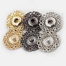 10pcs Flower Buttons Metal Sewing Craft Clothing Buckle Buttons Coat Invisible Buckles Snap Fastener 2024 - buy cheap