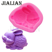 3D Rabbit handmade soap mould chocolate cake decorating tools DIY bunny fondant silicone mold Candle Moulds T0292 2024 - buy cheap