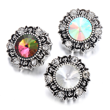 Joias com botões de pressão de 18mm, jóias femininas com cristais e strass para pulseira diy 2024 - compre barato