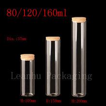 80ml 120ml 160ml Empty Glass Display Bottle With Cork, Food  Glass Cosmetic Container,Food Glass Corked Tube Wishing Bottles 2024 - buy cheap