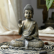 Escultura de cobre para Buda, estatua de Buda de la India, Cabeza de Buda Vintage, decoración artesanal de resina, Bodhisattva Sakyamuni 2024 - compra barato