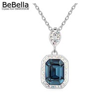 BeBella-Colgante de piedra cuadrada para mujer, collar hecho con Cristales austriacos Swarovski, regalo 2024 - compra barato