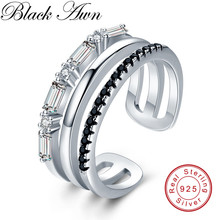 Black Awn Vintage 4.5g 925 Sterling Silver Fine Jewelry Engagement Black Spinel Open Wedding Ring for Women G040 2024 - buy cheap