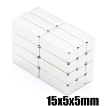 50pcs 15x5x5 mm N35 Rectangular Permanent Magnet Neodymium Magnets Super Rare Earth Magnets Magnet 15*5*5 mm 2022 - buy cheap