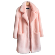 New Faux Mink Fur Coat Women 2019 Autumn Winter Thick Warm Fur Jackets Female Fashion Pink White Mink Fur Coats Plus size A2455 2024 - buy cheap