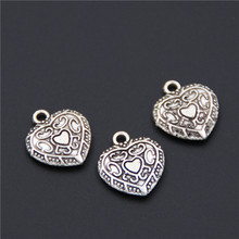 20pcs  Silver Color Flower Heart Charms Pendant For Jewelry Making DIY Handmade A2564 2024 - buy cheap
