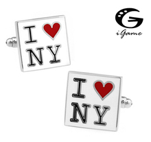 iGame Fashion Cufflinks 'I Love New York' Design Copper Material Best Gift For Men Free Shipping 2024 - buy cheap