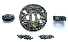 Conjunto de accesorios de aleación de León para espada de samurái, traje de Katana japonesa forjado A mano 2024 - compra barato