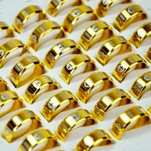Anéis clássicos de aço inoxidável com 30 peças, venda quente de anéis da bíblia, pulseira de ouro anel de cruz de jesus, frete grátis lr4087 2024 - compre barato