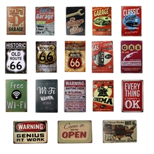 Free Wifi Dad Garage Route 66  Vintage Metal Signs Home Decor Vintage Tin Signs Pub Vintage Decor 2024 - buy cheap
