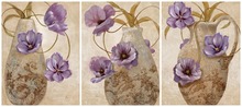 Vaso de flor pupla pastoral, decoração moderna, pintura a óleo, impressão em tela, imagens de decoração de arte de parede para casa 2024 - compre barato