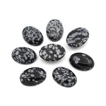 Snowflake Obsidian stone Dome Oval Cabochon Natural stone Flat Back cabochons 15x20mm 13x18mm 18x25mm 2024 - buy cheap