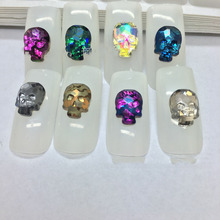 HOT 10pcs/pack 3D Charms Glass Crystal Diamonds Nail Art Skull Stone Decorations Strass Jewelry DIY Nailart Adhesive Rhinestones 2024 - buy cheap