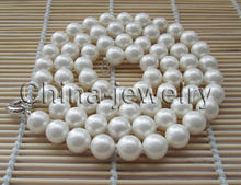 FREE shipping> >>>Beautiful 32" 12mm white perfect round south sea shell pearl necklace - GP clasp 2024 - buy cheap