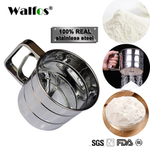Walfos Stainless Steel Flour Sieve Cup Powder Sieve Mesh Kitchen Gadget For Cakes Hand-Screened Sugar Mesh Sieve Baking Sieve 2024 - buy cheap